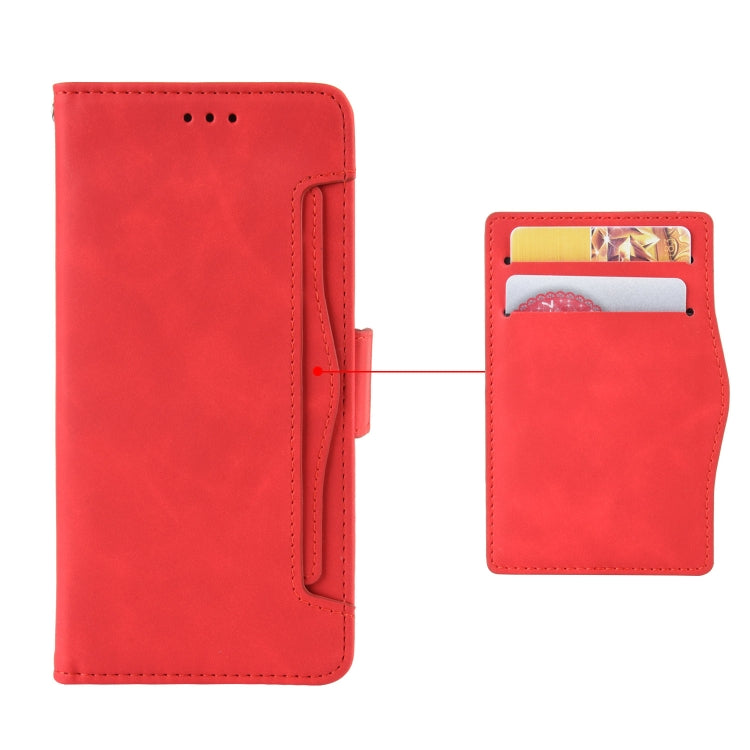 For Motorola Moto G52J 5G Skin Feel Calf Texture Card Slots Leather Phone Case(Red) - Motorola Cases by buy2fix | Online Shopping UK | buy2fix