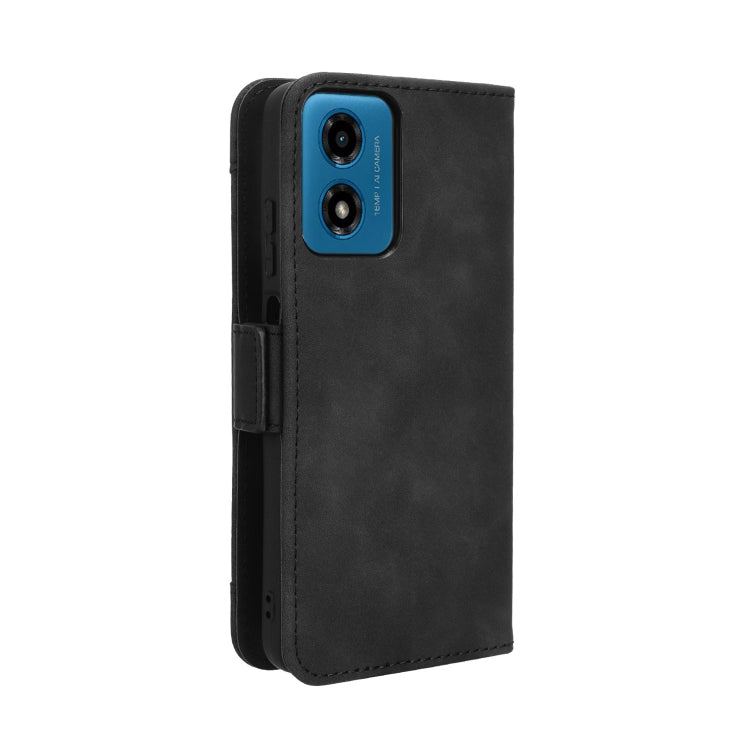 For Motorola Moto G04 / G24 Skin Feel Calf Texture Card Slots Leather Phone Case(Black) - Motorola Cases by buy2fix | Online Shopping UK | buy2fix