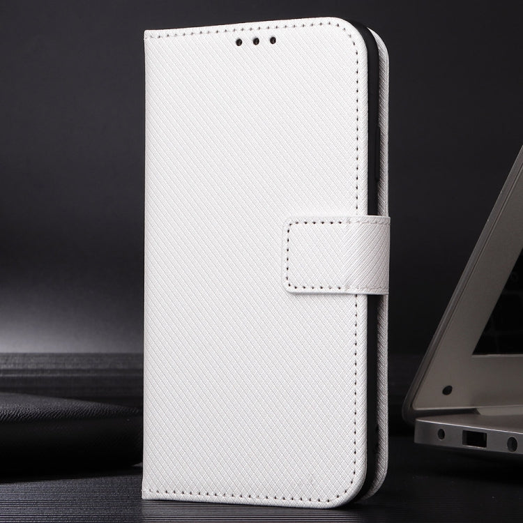 For Realme 12 5G / 12X 5G Diamond Texture Leather Phone Case(White) - Realme Cases by buy2fix | Online Shopping UK | buy2fix