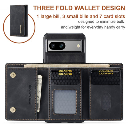 For Google Pixel 8A DG.MING M1 Series 3-Fold Multi Card Wallet + Magnetic Phone Case(Black) - Google Cases by DG.MING | Online Shopping UK | buy2fix