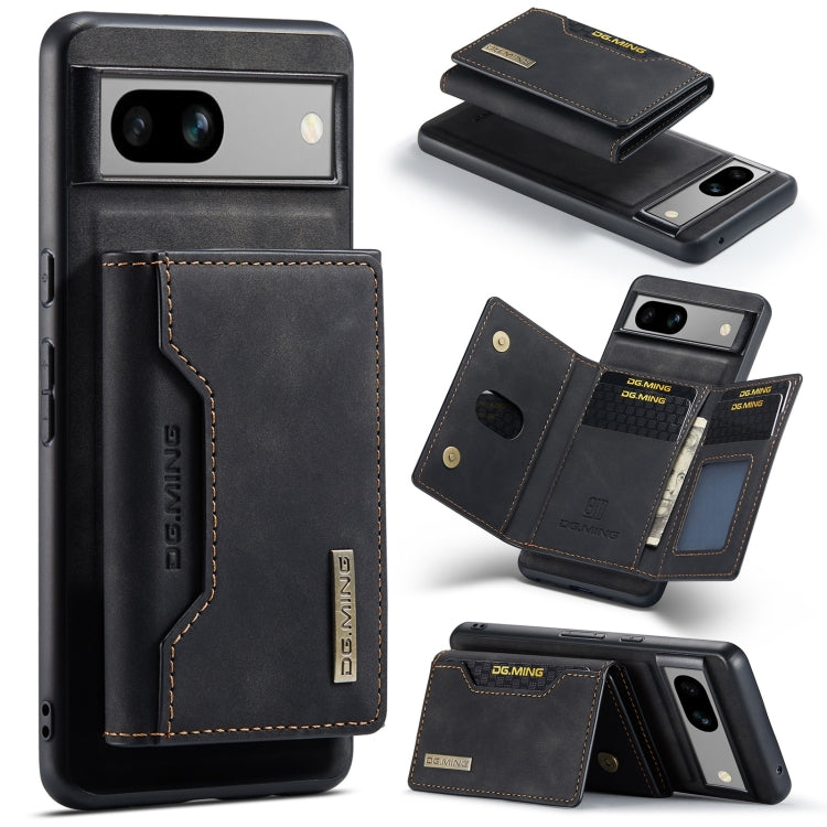 For Google Pixel 8A DG.MING M2 Series 3-Fold Multi Card Bag + Magnetic Phone Case(Black) - Google Cases by DG.MING | Online Shopping UK | buy2fix