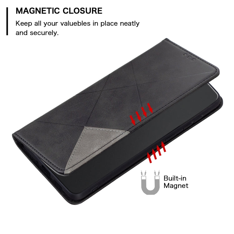 For Xiaomi Civi 3 5G Rhombus Texture Magnetic Leather Phone Case(Black) - Xiaomi Cases by buy2fix | Online Shopping UK | buy2fix