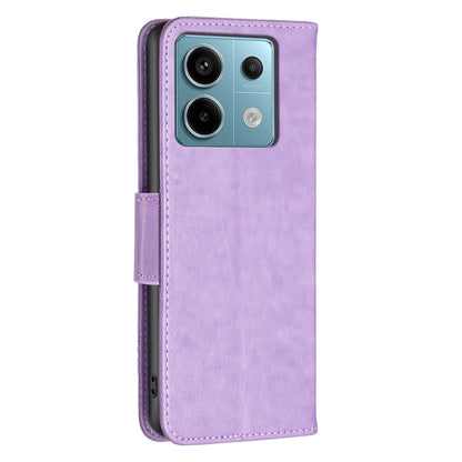 For Xiaomi Redmi Note 13 Pro 4G Global Two Butterflies Embossing Leather Phone Case(Purple) - Note 13 Pro Cases by buy2fix | Online Shopping UK | buy2fix