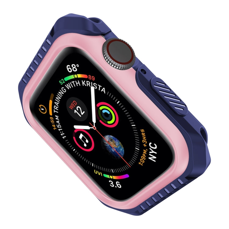 For Apple Watch Series 3 & 2 & 1 42mm Shockproof Two Color Protective Case(Blue Pink) - Watch Cases by buy2fix | Online Shopping UK | buy2fix