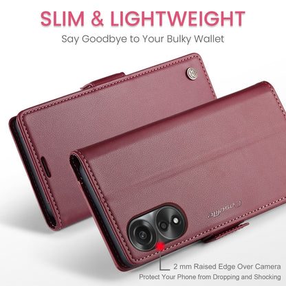 For OPPO A78 4G CaseMe 023 Butterfly Buckle Litchi Texture RFID Anti-theft Leather Phone Case(Wine Red) - OPPO Cases by CaseMe | Online Shopping UK | buy2fix