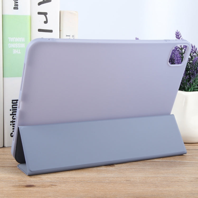 For iPad Air 13 2024 GEBEI 3-folding Holder Shockproof Flip Leather Tablet Case(Light Purple) - iPad Air 13 2024 Cases by GEBEI | Online Shopping UK | buy2fix