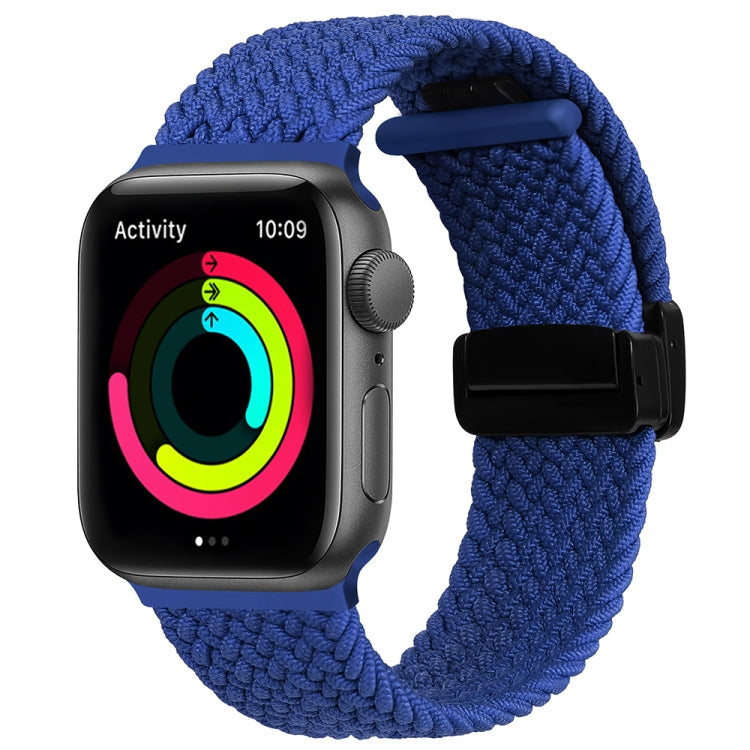 Magnetic Fold Clasp Woven Watch Band For Apple Watch 6 40mm(Blue) - Watch Bands by buy2fix | Online Shopping UK | buy2fix