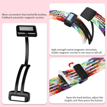 Magnetic Fold Clasp Woven Watch Band For Apple Watch 6 44mm(Rainbow Color) - Watch Bands by buy2fix | Online Shopping UK | buy2fix