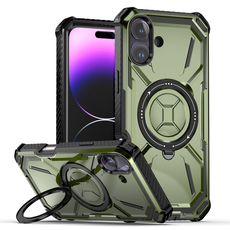 For iPhone 16 Plus Armor Series Holder Phone Case(Army Green) - iPhone 16 Plus Cases by buy2fix | Online Shopping UK | buy2fix