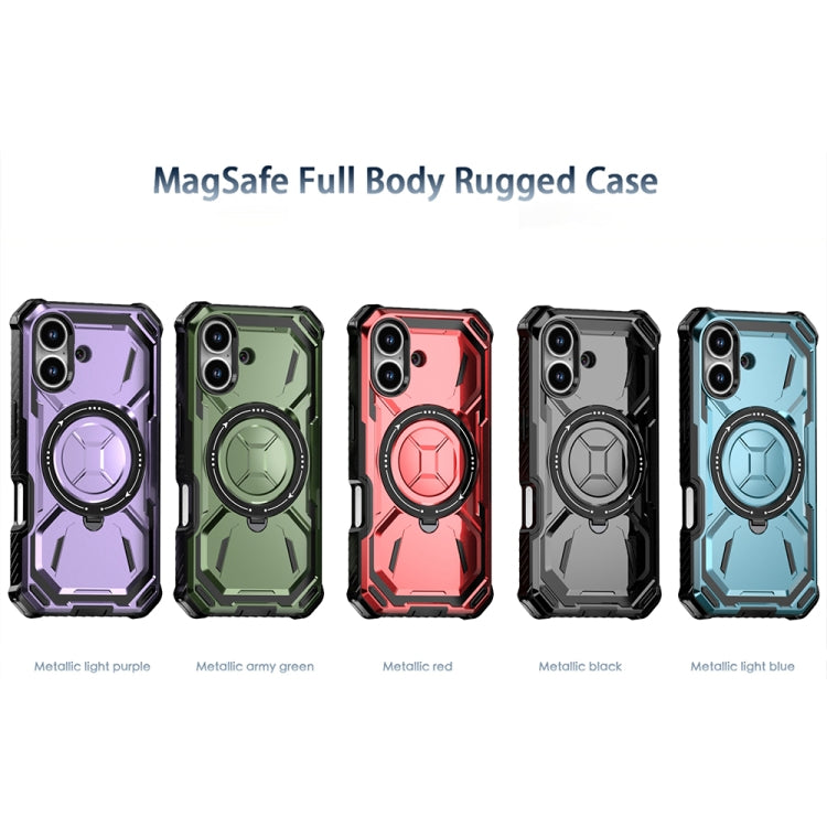 For iPhone 16 Armor Series Holder Phone Case(Light Purple) - iPhone 16 Cases by buy2fix | Online Shopping UK | buy2fix