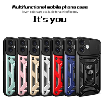 For iPhone 16 Sliding Camera Cover Design TPU+PC Phone Case(Silver) - iPhone 16 Cases by buy2fix | Online Shopping UK | buy2fix