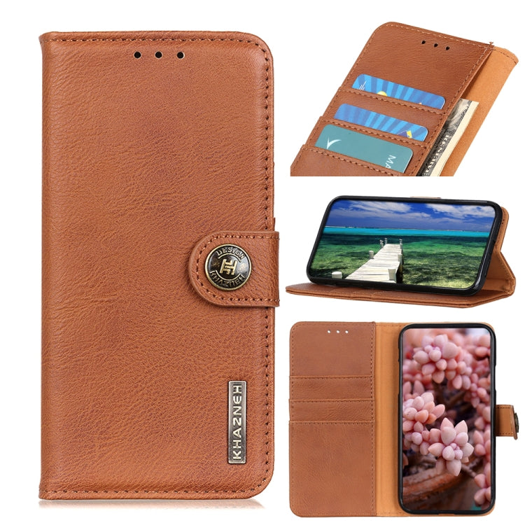 For Xiaomi 14 KHAZNEH Cowhide Texture Flip Leather Phone Case(Brown) - 14 Cases by buy2fix | Online Shopping UK | buy2fix