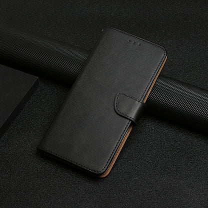 For Realme 12 5G Global Genuine Leather Fingerprint-proof Flip Phone Case(Black) - Realme Cases by buy2fix | Online Shopping UK | buy2fix