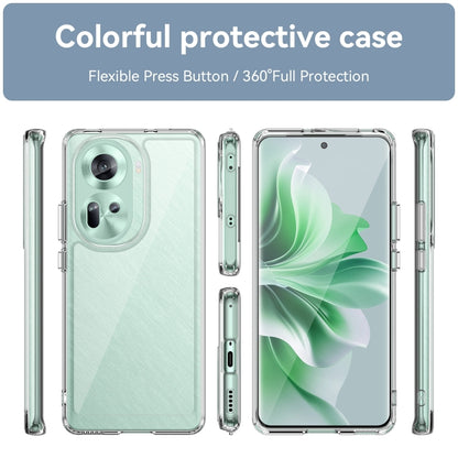 For OPPO Reno11 Global Colorful Series Acrylic Hybrid TPU Phone Case(Transparent) - Reno11 Cases by buy2fix | Online Shopping UK | buy2fix