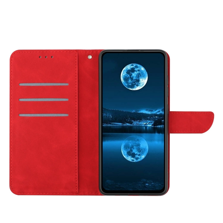 For iPhone 16 Plus Stitching Embossed Leather Phone Case(Red) - iPhone 16 Plus Cases by buy2fix | Online Shopping UK | buy2fix