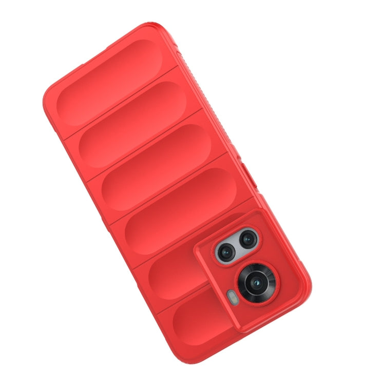 For OnePlus 10R 5G Global Magic Shield TPU + Flannel Phone Case(Red) - OnePlus Cases by buy2fix | Online Shopping UK | buy2fix