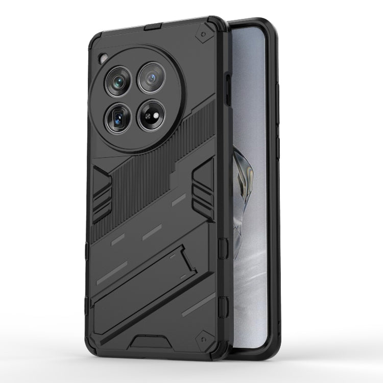 For OnePlus 12 5G Punk Armor 2 in 1 PC + TPU Phone Case with Holder(Black) - OnePlus Cases by buy2fix | Online Shopping UK | buy2fix