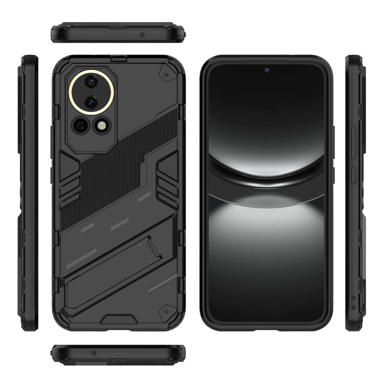 For Huawei nova 12 5G Punk Armor 2 in 1 PC + TPU Phone Case with Holder(Black) - Huawei Cases by buy2fix | Online Shopping UK | buy2fix