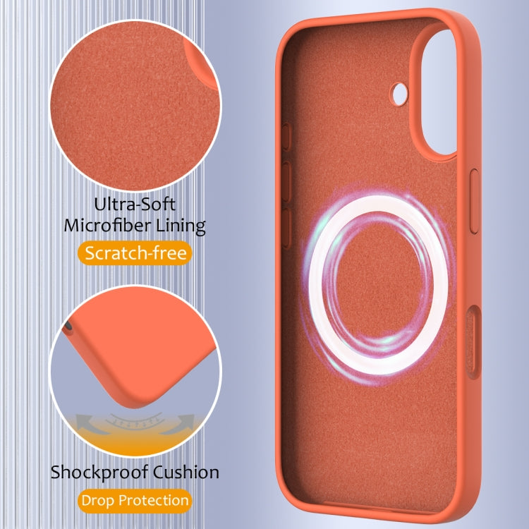 For iPhone 16 Shockproof Silicone Magsafe Phone Case(Gold Orange) - iPhone 16 Cases by buy2fix | Online Shopping UK | buy2fix