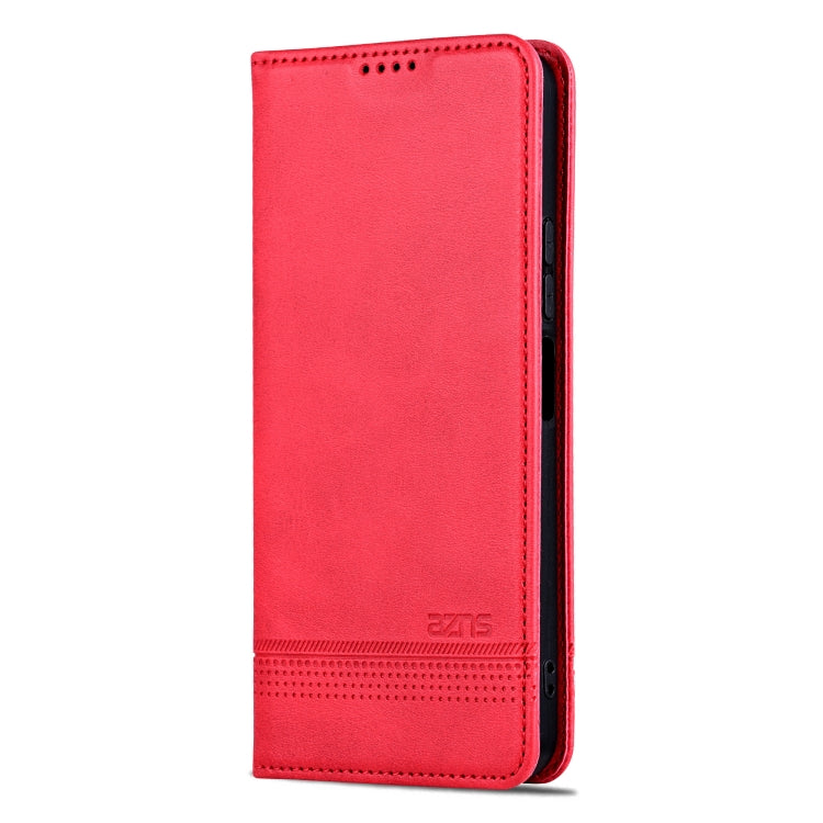 For Xiaomi Redmi 13C / Poco C65 AZNS Magnetic Calf Texture Flip Leather Phone Case(Red) - 13C Cases by AZNS | Online Shopping UK | buy2fix