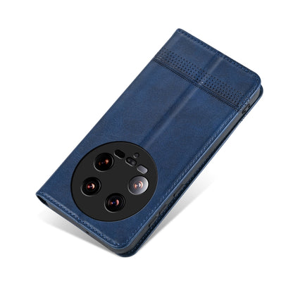 For Xiaomi 14 Ultra AZNS Magnetic Calf Texture Flip Leather Phone Case(Dark Blue) - 14 Ultra Cases by AZNS | Online Shopping UK | buy2fix