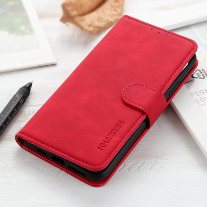 For iPhone 16e KHAZNEH Retro Texture Leather Phone Case(Red) - iPhone 16e Cases by buy2fix | Online Shopping UK | buy2fix