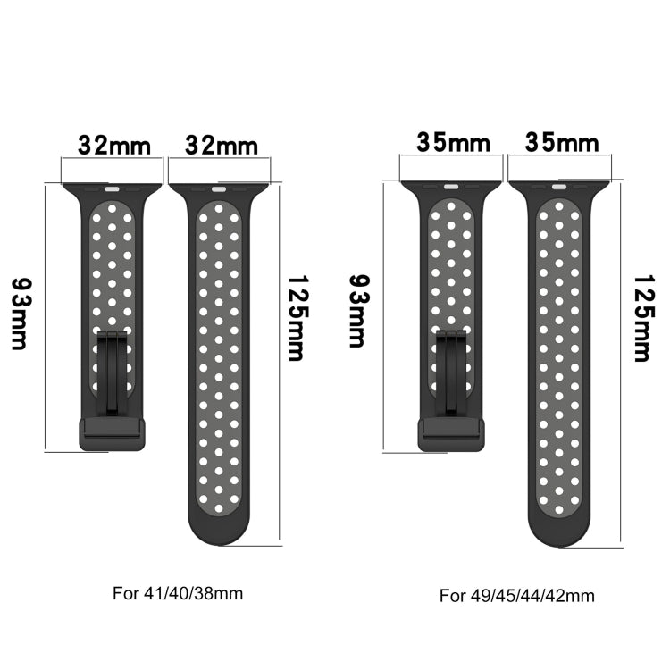 For Apple Watch 7 45mm Magnetic Buckle Silicone Watch Band(Red Black) - Watch Bands by buy2fix | Online Shopping UK | buy2fix