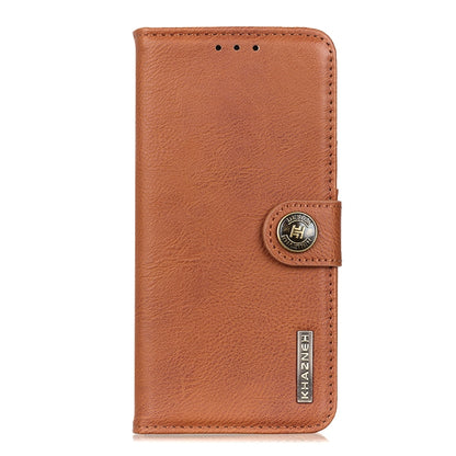 For OnePlus 12 KHAZNEH Cowhide Texture Flip Leather Phone Case(Brown) - OnePlus Cases by buy2fix | Online Shopping UK | buy2fix