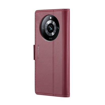 For Realme 11 Pro/11 Pro+ CaseMe 023 Butterfly Buckle Litchi Texture RFID Anti-theft Leather Phone Case(Wine Red) - Realme Cases by CaseMe | Online Shopping UK | buy2fix