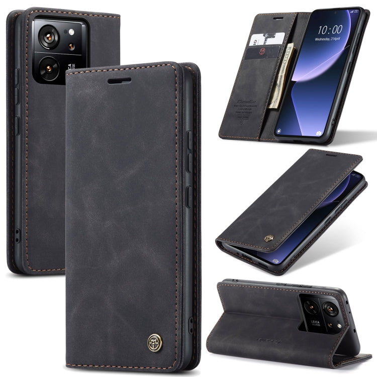 For Xiaomi 13T/13T Pro CaseMe 013 Multifunctional Horizontal Flip Leather Phone Case(Black) - Xiaomi Cases by CaseMe | Online Shopping UK | buy2fix