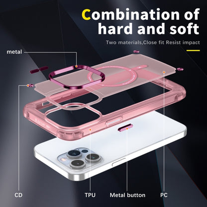 For iPhone 12 Pro Max Skin Feel TPU + PC MagSafe Magnetic Phone Case(Transparent Pink) - iPhone 12 Pro Max Cases by buy2fix | Online Shopping UK | buy2fix