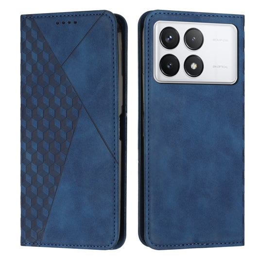 For Xiaomi Redmi K70 / K70 Pro Diamond Splicing Skin Feel Magnetic Leather Phone Case(Blue) - K70 Pro Cases by buy2fix | Online Shopping UK | buy2fix