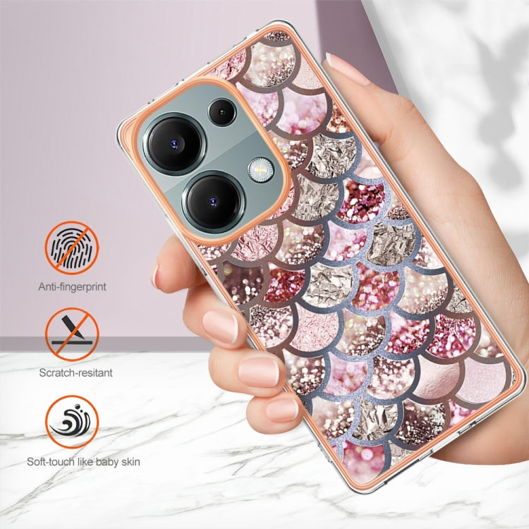 For Xiaomi Poco M6 Pro 4G Electroplating IMD TPU Phone Case(Pink Scales) - Xiaomi Cases by buy2fix | Online Shopping UK | buy2fix