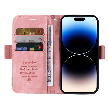 For iPhone 15 Pro Max BETOPNICE Dual-side Buckle Leather Phone Case(Pink) - iPhone 15 Pro Max Cases by BETOPNICE | Online Shopping UK | buy2fix