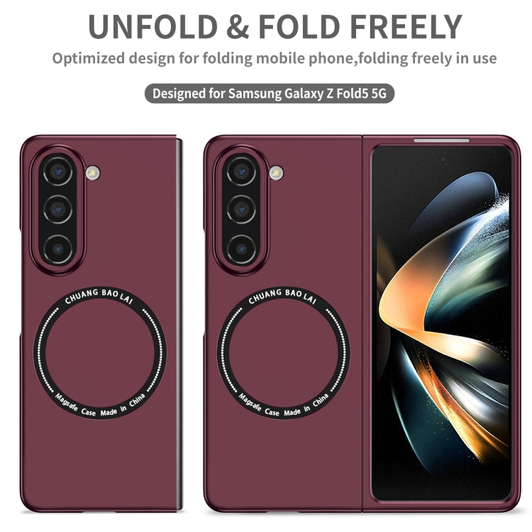 For Samsung Galaxy Z Fold6 5G Magsafe Magnetic Folding PC Phone Case(Wine Red) - Galaxy Z Fold6 5G Cases by buy2fix | Online Shopping UK | buy2fix