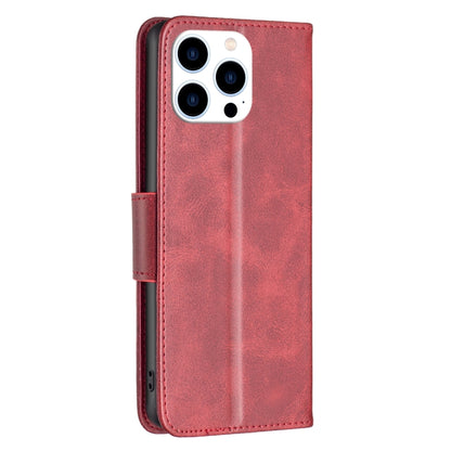 For iPhone 16 Pro Max Lambskin Texture Pure Color Flip Leather Phone Case(Red) - iPhone 16 Pro Max Cases by buy2fix | Online Shopping UK | buy2fix