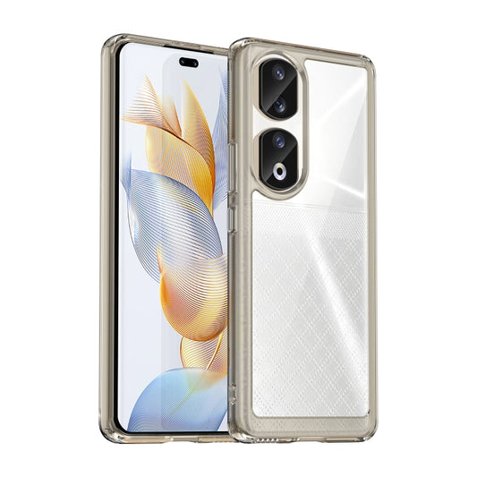 For Honor 90 Pro Colorful Series Acrylic Hybrid TPU Phone Case(Transparent Grey) - Honor Cases by buy2fix | Online Shopping UK | buy2fix