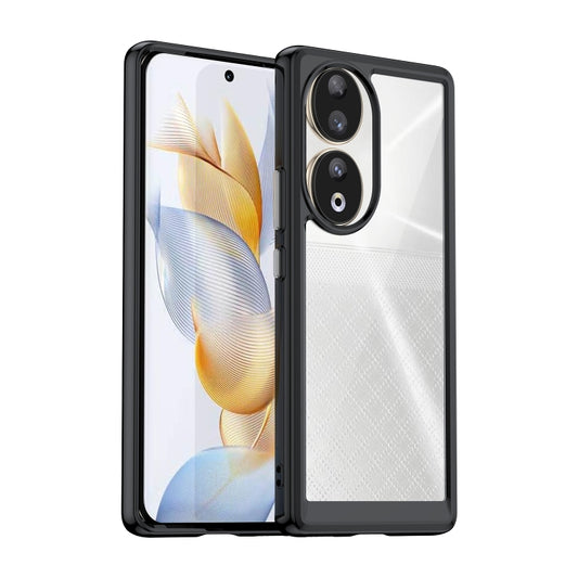 For Honor 80 Colorful Series Acrylic Hybrid TPU Phone Case(Black) - Honor Cases by buy2fix | Online Shopping UK | buy2fix