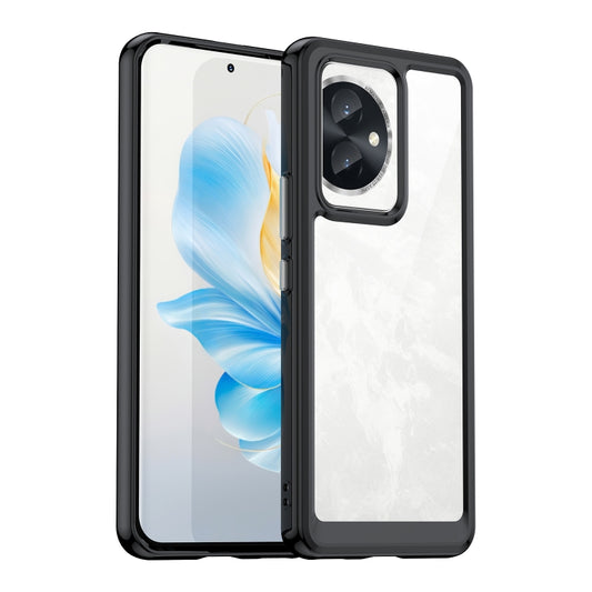 For Honor 100 Colorful Series Acrylic Hybrid TPU Phone Case(Black) - Honor Cases by buy2fix | Online Shopping UK | buy2fix