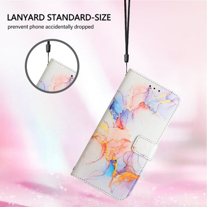 For iPhone 16 PT003 Marble Pattern Flip Leather Phone Case(Galaxy Marble White LS004) - iPhone 16 Cases by buy2fix | Online Shopping UK | buy2fix