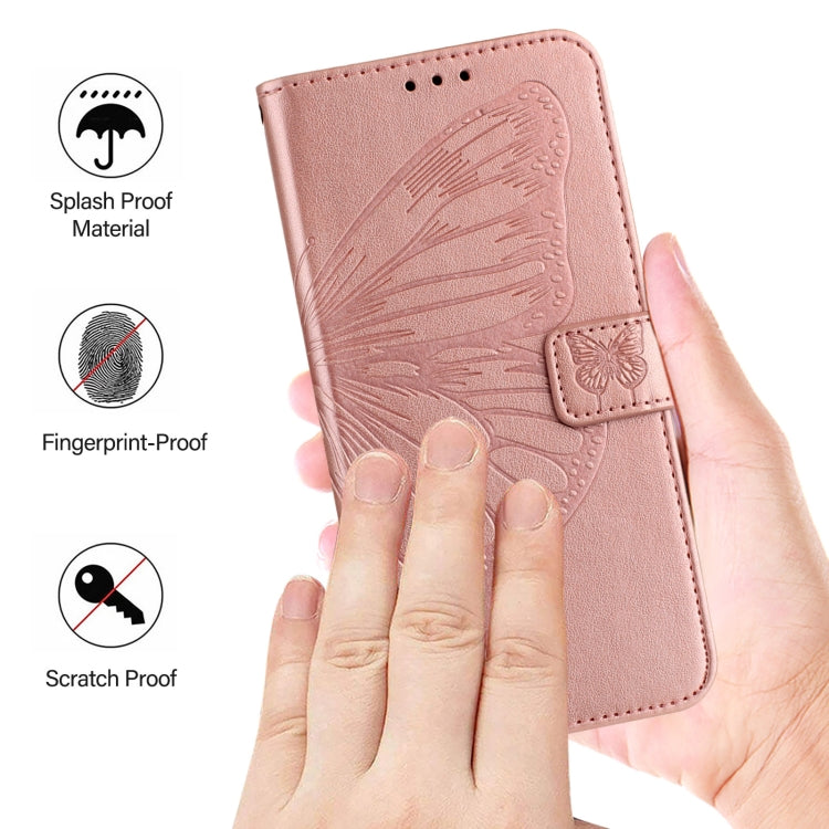 For iPhone SE 2024 Embossed Butterfly Leather Phone Case(Rose Gold) - More iPhone Cases by buy2fix | Online Shopping UK | buy2fix