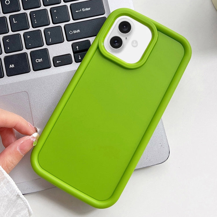 For iPhone 16 Shockproof Frame Frosted TPU Phone Case(Green) - iPhone 16 Cases by buy2fix | Online Shopping UK | buy2fix