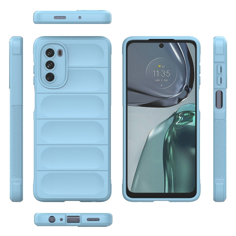 For Motorola Moto G62 5G Magic Shield TPU + Flannel Phone Case(Purple) - Motorola Cases by buy2fix | Online Shopping UK | buy2fix
