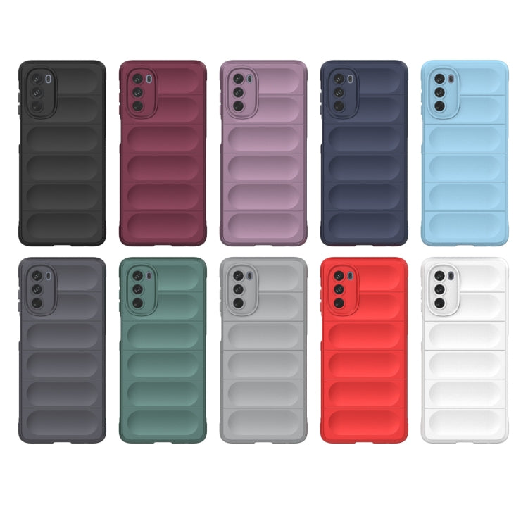 For Motorola Moto G62 5G Magic Shield TPU + Flannel Phone Case(White) - Motorola Cases by buy2fix | Online Shopping UK | buy2fix