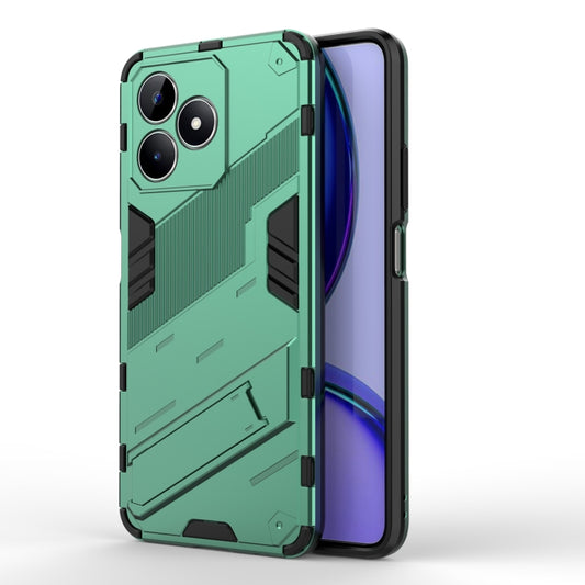 For Realme C53 4G Punk Armor 2 in 1 PC + TPU Phone Case with Holder(Green) - Realme Cases by buy2fix | Online Shopping UK | buy2fix