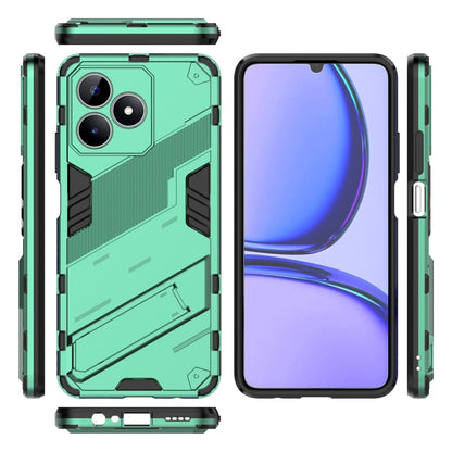 For Realme C53 4G Punk Armor 2 in 1 PC + TPU Phone Case with Holder(Green) - Realme Cases by buy2fix | Online Shopping UK | buy2fix