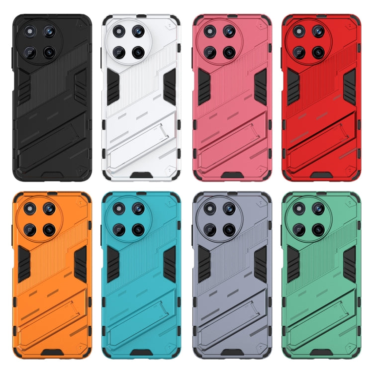 For Realme 11 4G Global Punk Armor 2 in 1 PC + TPU Phone Case with Holder(Grey) - Realme Cases by buy2fix | Online Shopping UK | buy2fix