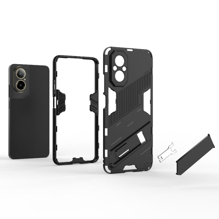 For Realme C67 4G Global Punk Armor 2 in 1 PC + TPU Phone Case with Holder(White) - Realme Cases by buy2fix | Online Shopping UK | buy2fix
