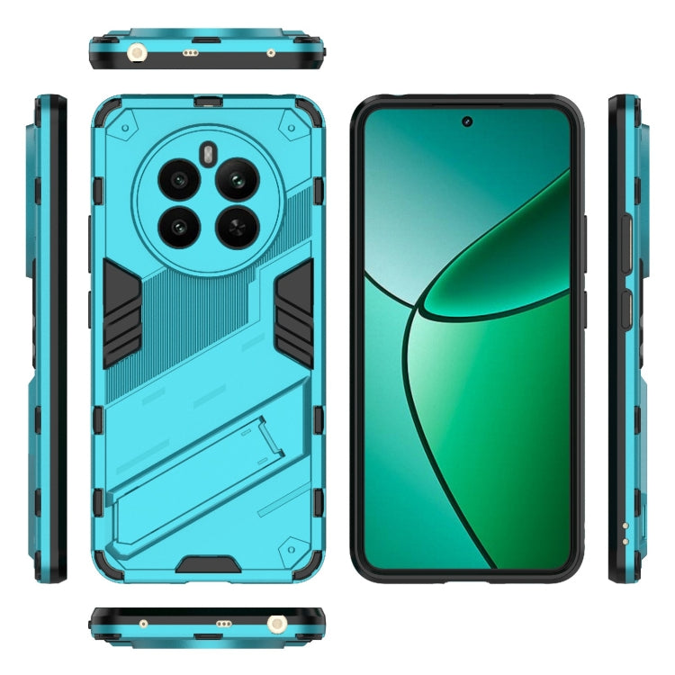 For Realme 12+ 5G Global Punk Armor 2 in 1 PC + TPU Phone Case with Holder(Blue) - Realme Cases by buy2fix | Online Shopping UK | buy2fix