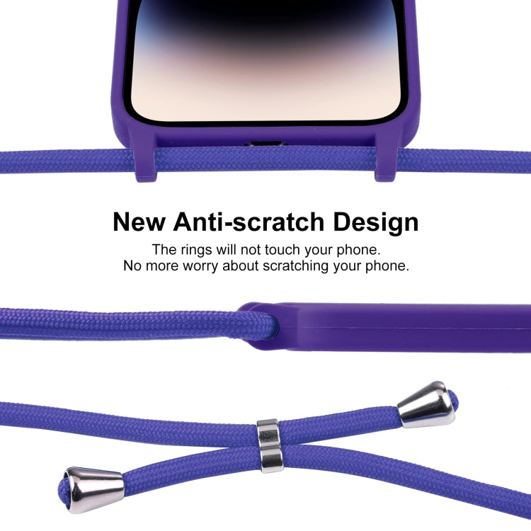 For iPhone 16 Pro Max Crossbody Lanyard Liquid Silicone Case(Purple) - iPhone 16 Pro Max Cases by buy2fix | Online Shopping UK | buy2fix